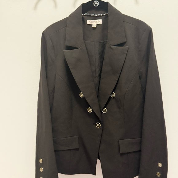 Nanette Lepore Black Gold Button Blazer Classic Double Breasted Office Jacket 12 - Picture 5 of 12